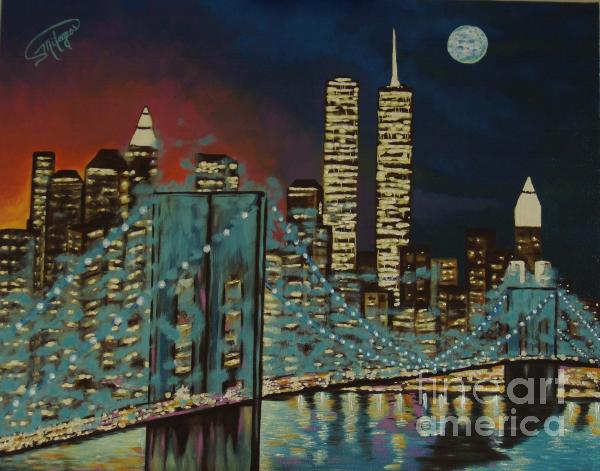 Night in Manhattan Painting