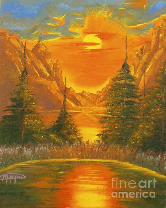 Sunset in the Canyon 1 Painting